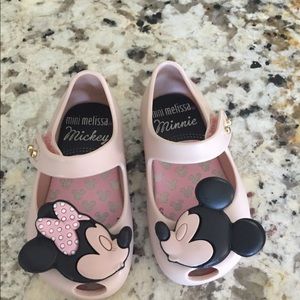 Mini Melissa Size 5- Minnie & Mickey Mouse Shoes